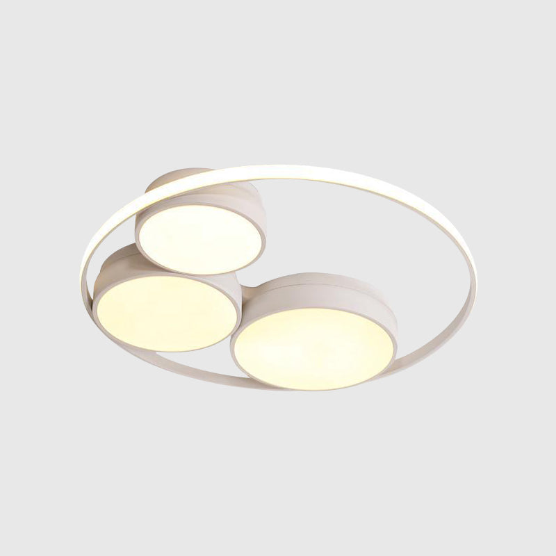Nordic LED Flush Ceiling Light, Grey/White, Round Flush Mount, Bedroom Lamp - 18"/21.5"/31" Width