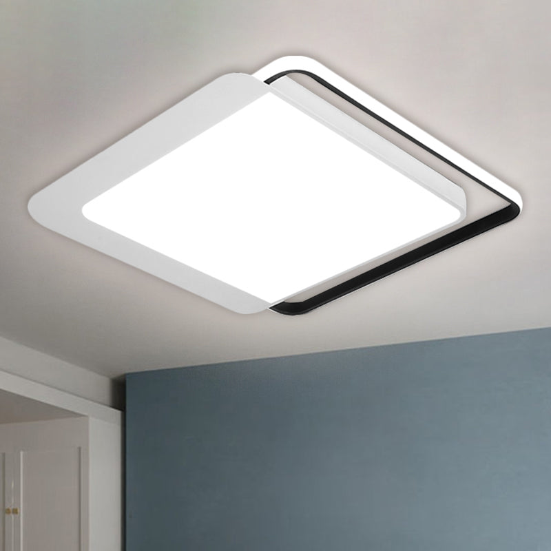 Nordic Flush Mount Acrylic LED Ceiling Lamp for Bedroom in White