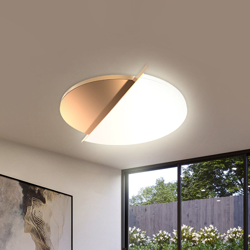 Minimalist LED Flush Mount Ceiling Light for Bedroom - 16"/23.5" Wide with White Sunrise & Acrylic Shade