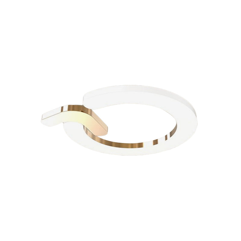 Modern Flush Mount LED Ceiling Lamp in Gold - Simple Circle Design, 16"/23.5" Metallic Finish