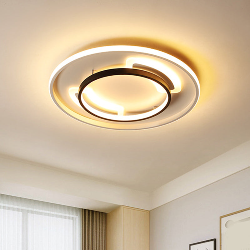 Modern Acrylic Led Flush Ceiling Light - 16/19.5 White Warm/White Mount Lamp / 16 Warm