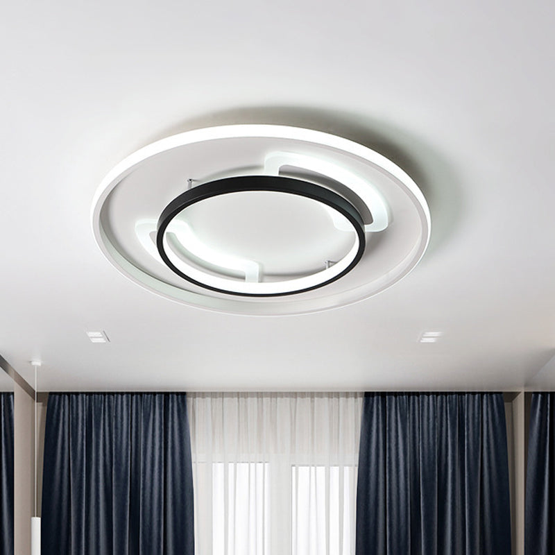 Modern Acrylic LED Flush Ceiling Light - 16"/19.5" White, Warm/White Flush Mount Lamp