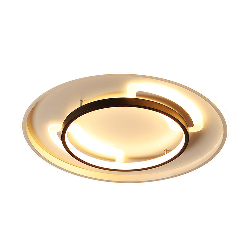Modern Acrylic Led Flush Ceiling Light - 16/19.5 White Warm/White Mount Lamp
