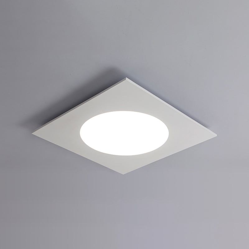 Contemporary White Square Flushmount LED Ceiling Fixture - 19.5"/23.5" W - Warm/White Light