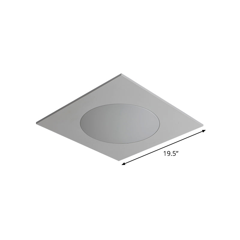 Contemporary White Square Flushmount LED Ceiling Fixture - 19.5"/23.5" W - Warm/White Light