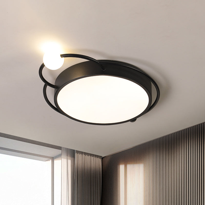 Lampe à encastrer en fer moderniste en noir/doré, 17"/20,5" de large, LED, lumière chaude/blanche