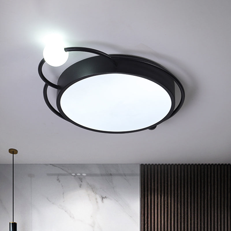 Lampe à encastrer en fer moderniste en noir/doré, 17"/20,5" de large, LED, lumière chaude/blanche