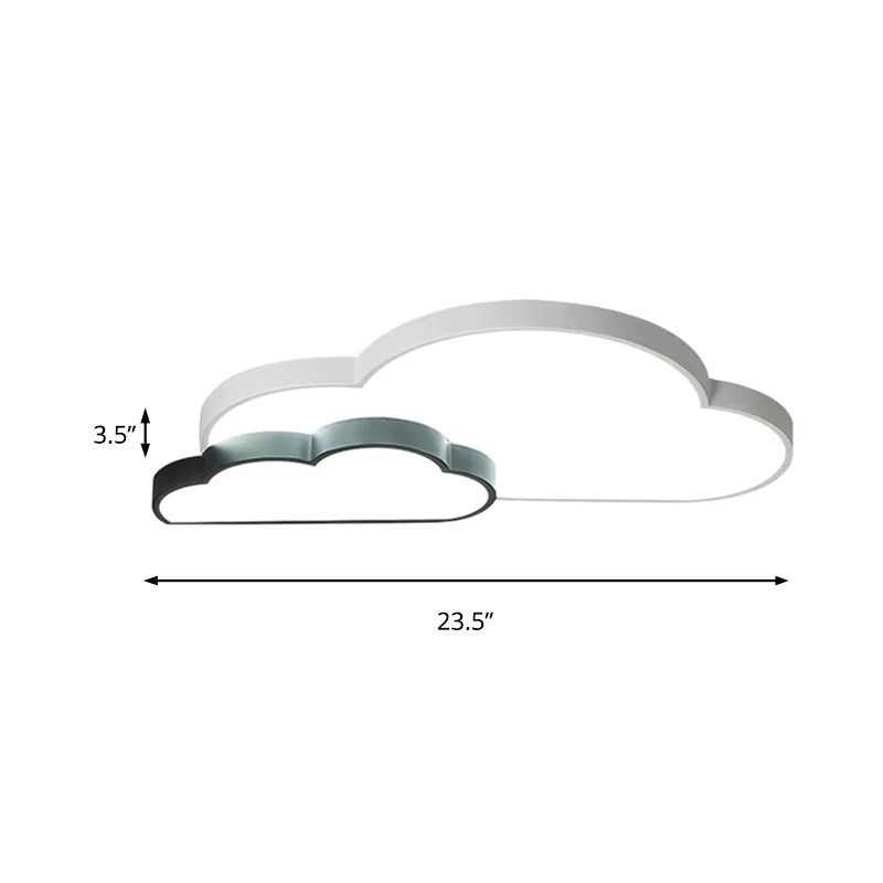 White Flush Mount Sky View Ceiling Lamp for Child Bedroom