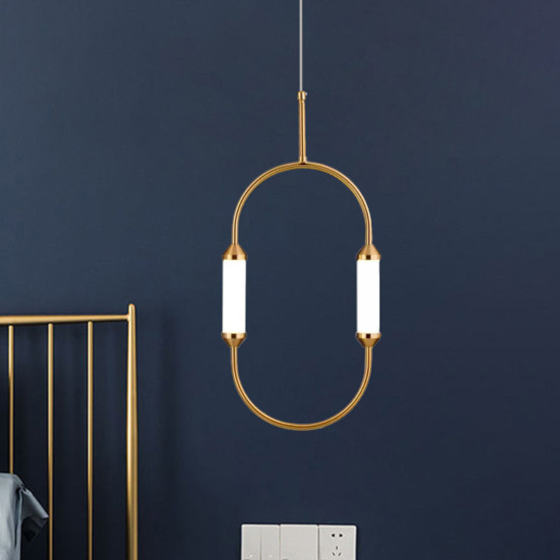 Suspension LED dorée avec abat-jour en acrylique – Luminaire suspendu élégant en métal