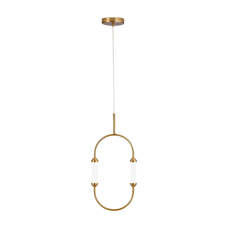 Suspension LED dorée avec abat-jour en acrylique – Luminaire suspendu élégant en métal