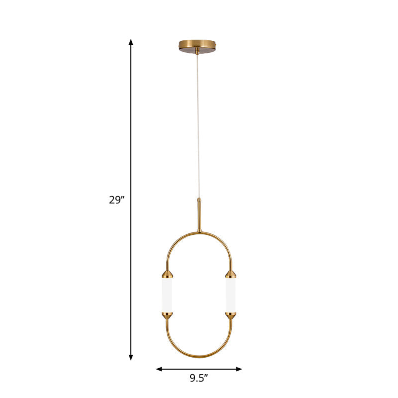 Suspension LED dorée avec abat-jour en acrylique – Luminaire suspendu élégant en métal