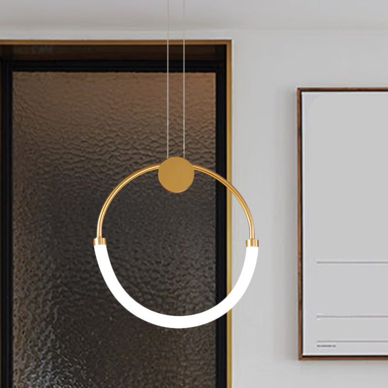 Nordic Circular Chandelier Lamp: Acrylic, 1/3 Gold Bulbs, Warm/White Pendant Lighting Fixture