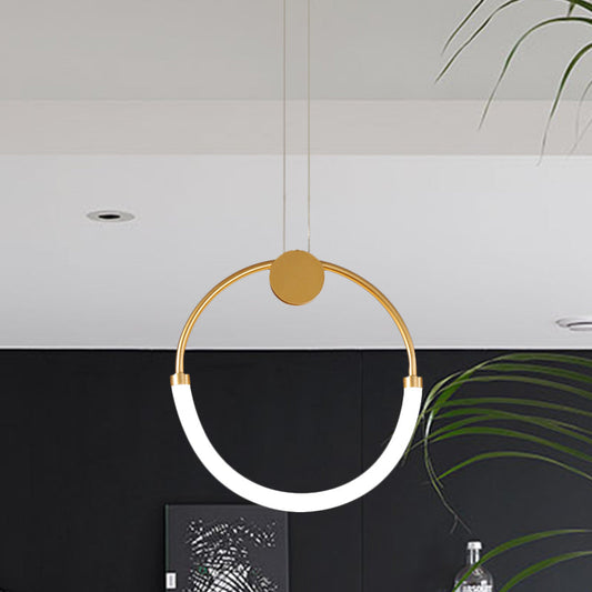 Nordic Acrylic Circular Chandelier - Gold Pendant Lighting With 1/3 Bulbs In Warm/White Light