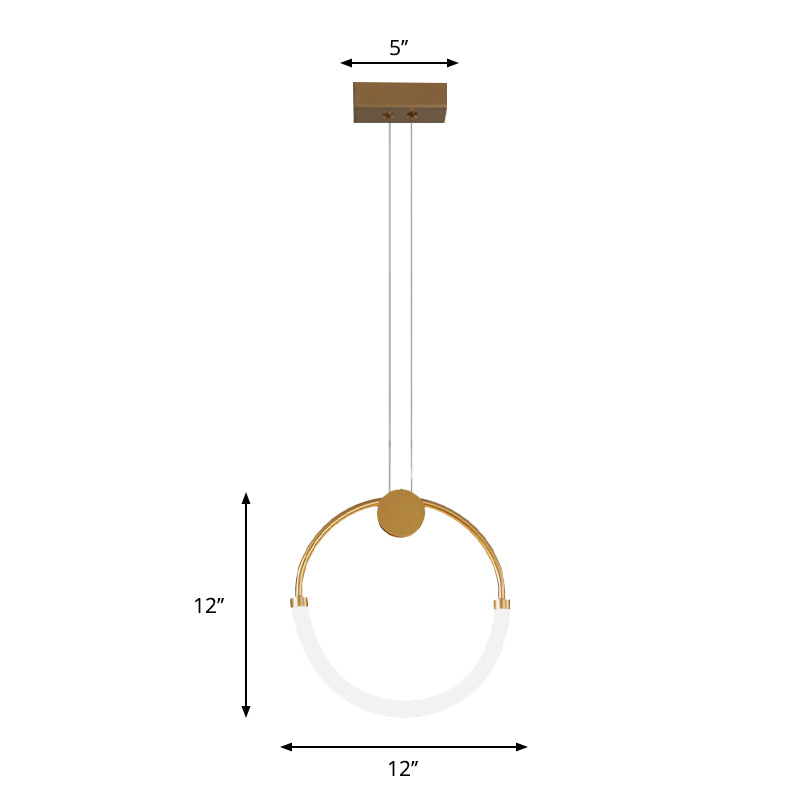 Nordic Circular Chandelier Lamp: Acrylic, 1/3 Gold Bulbs, Warm/White Pendant Lighting Fixture