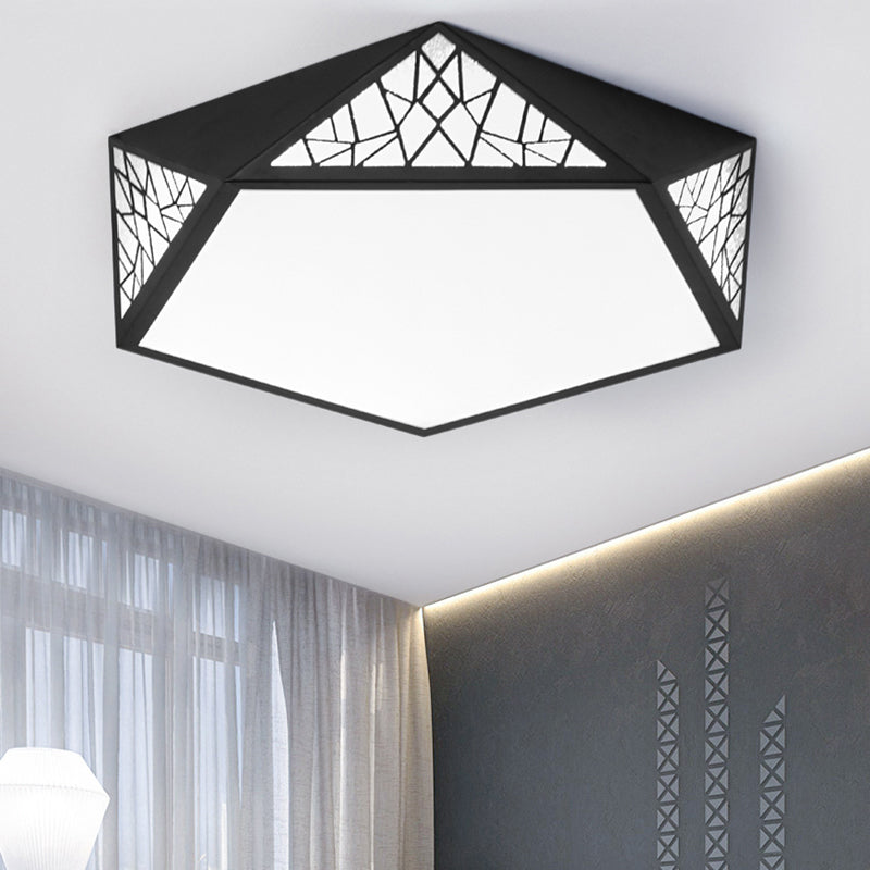 Modern Acrylic LED Ceiling Lamp | Slim Panel Pentagon | Flush Mount | Child Bedroom