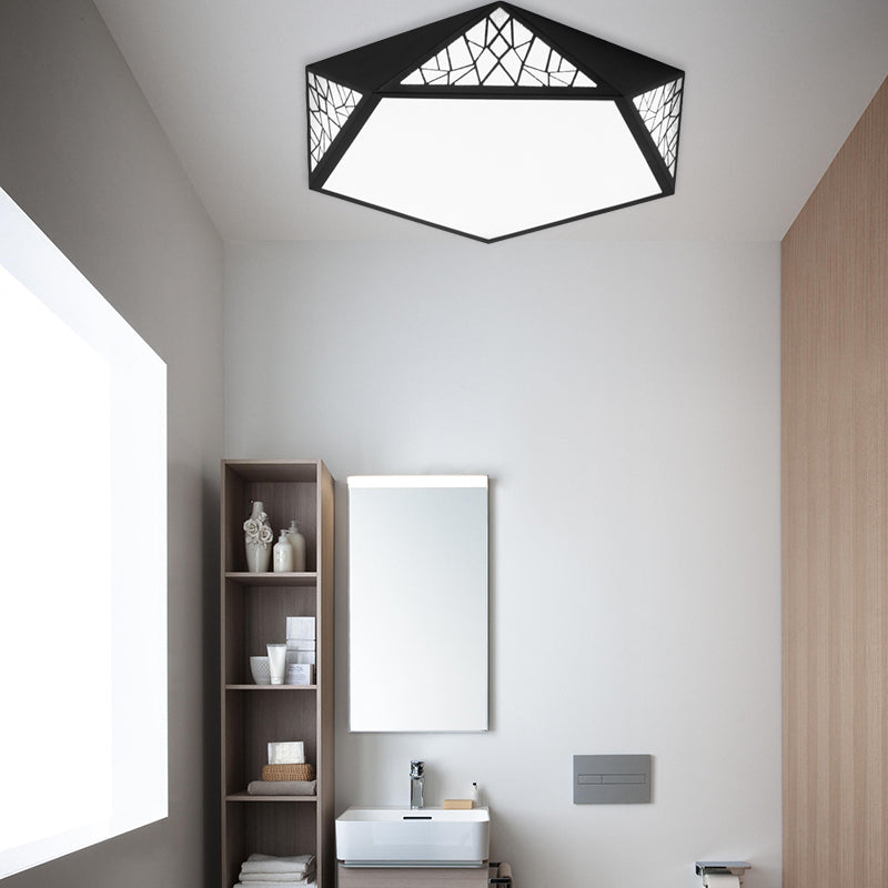 Modern Acrylic LED Ceiling Lamp | Slim Panel Pentagon | Flush Mount | Child Bedroom
