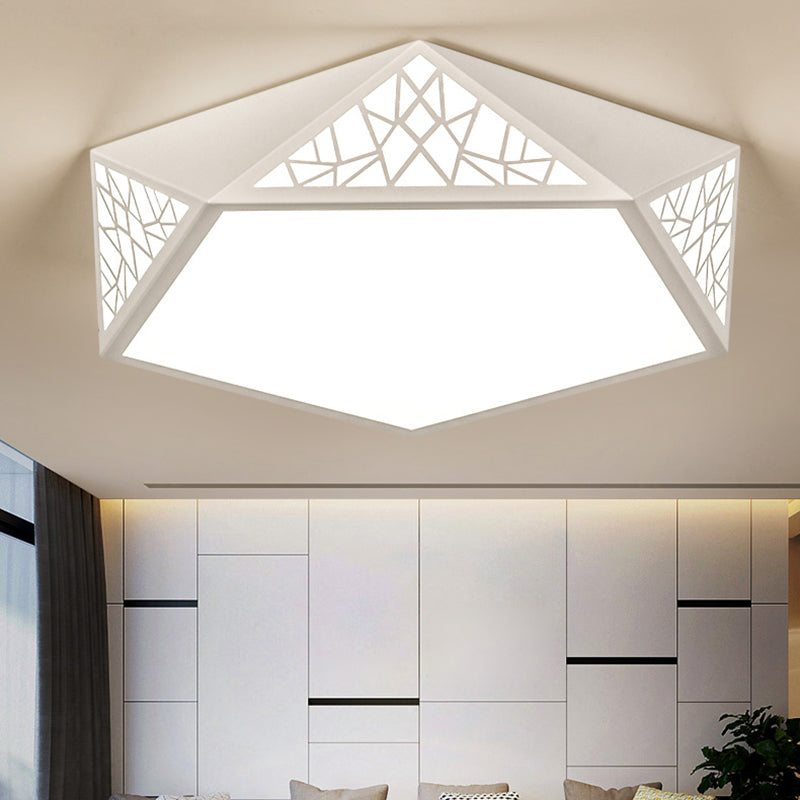 Modern Acrylic LED Ceiling Lamp | Slim Panel Pentagon | Flush Mount | Child Bedroom