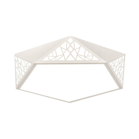 Modern Acrylic Led Ceiling Lamp | Slim Panel Pentagon Flush Mount Child Bedroom