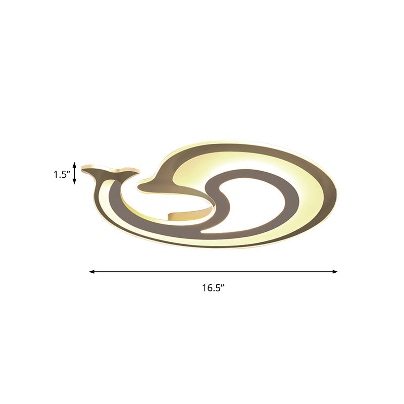 Plafonnier en forme de coquille d'escargot pour enfants au design rayé blanc - Idéal pour la chambre d'enfant