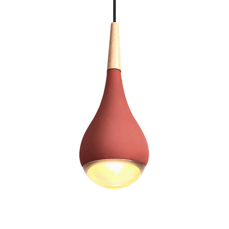 Modern Cement Nordic Pendant Light: Grey/Red/Green Hanging Ceiling