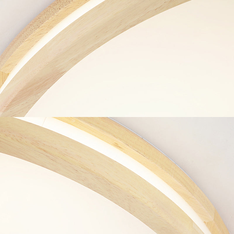 Plafonnier encastré de style japonais - Acrylique et bois, plafonnier LED beige pour porche - 12"/16"/19,5"/23,5 pouces de large