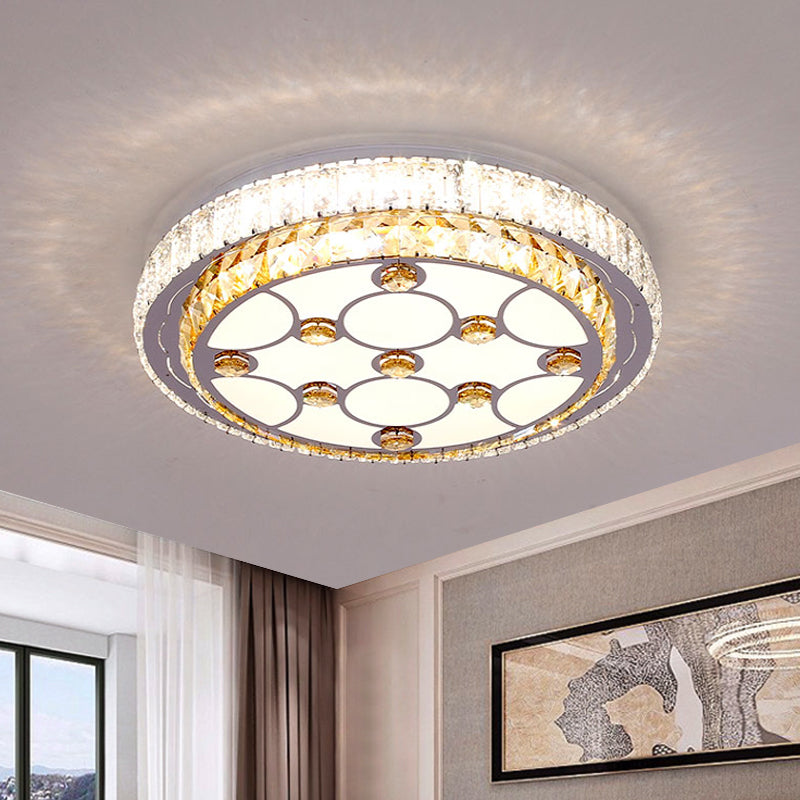 Modern LED Ceiling Mount Light with Elegant Crystal Shade - Perfect for Bedrooms
