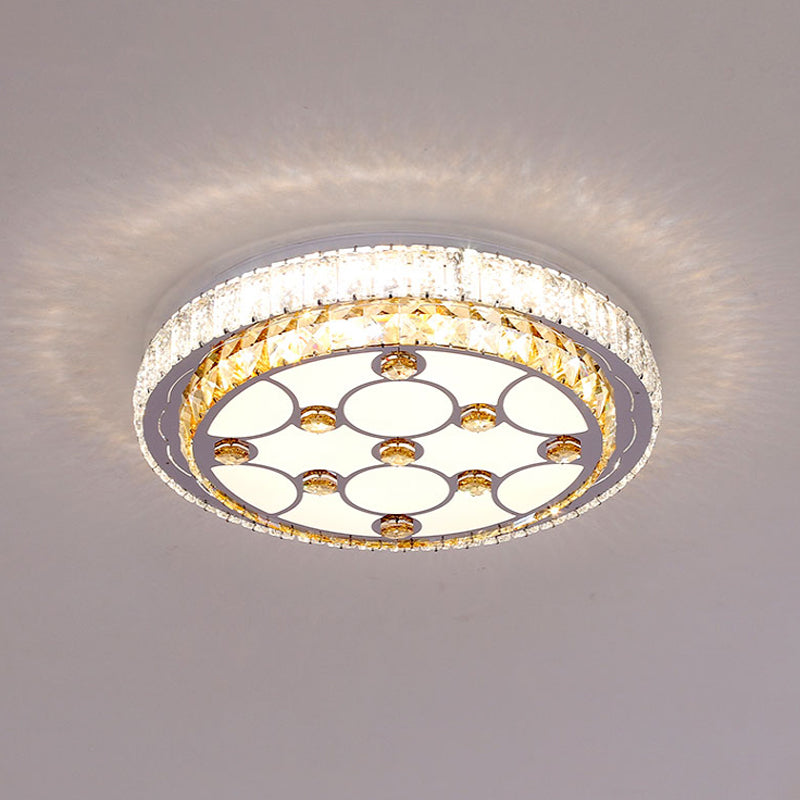 Modern LED Ceiling Mount Light with Elegant Crystal Shade - Perfect for Bedrooms