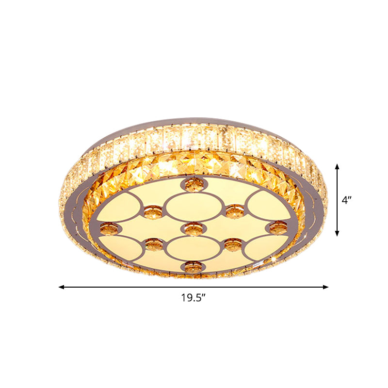Modern LED Ceiling Mount Light with Elegant Crystal Shade - Perfect for Bedrooms