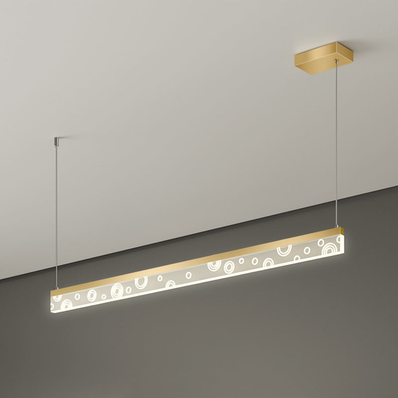 35.5/47 L Island Lamp Aluminum Dining Room Led Hanging Light Fixture In Gold Warm/White / 35.5 White