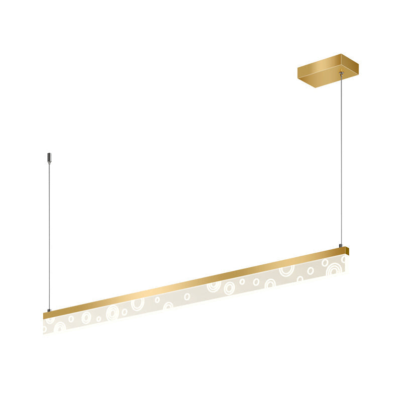 35.5/47 L Island Lamp Aluminum Dining Room Led Hanging Light Fixture In Gold Warm/White