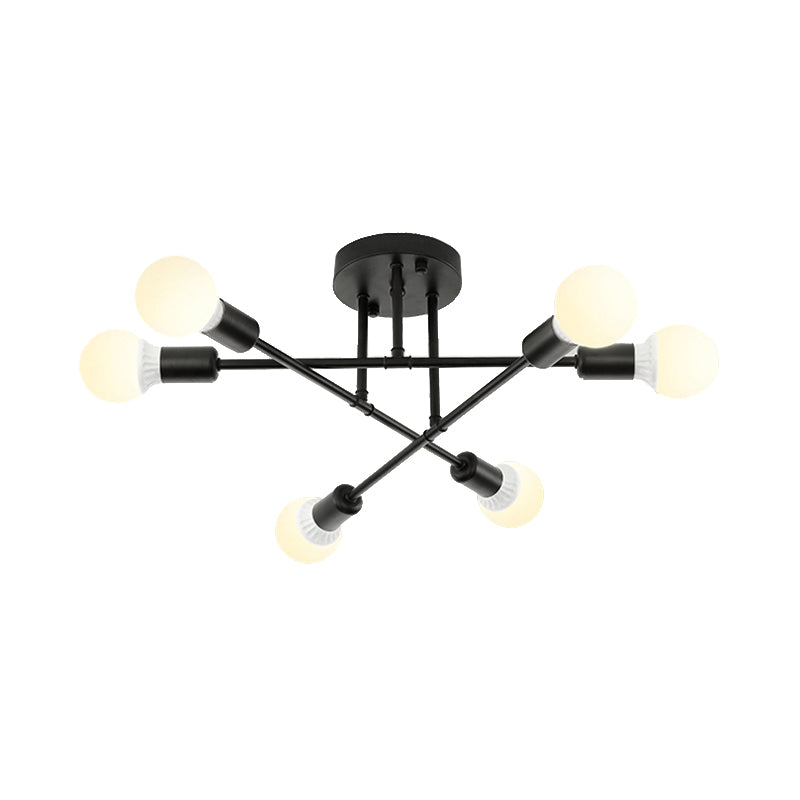 Contemporary Metal Ceiling Mount Light For Bookstore Living Rooms