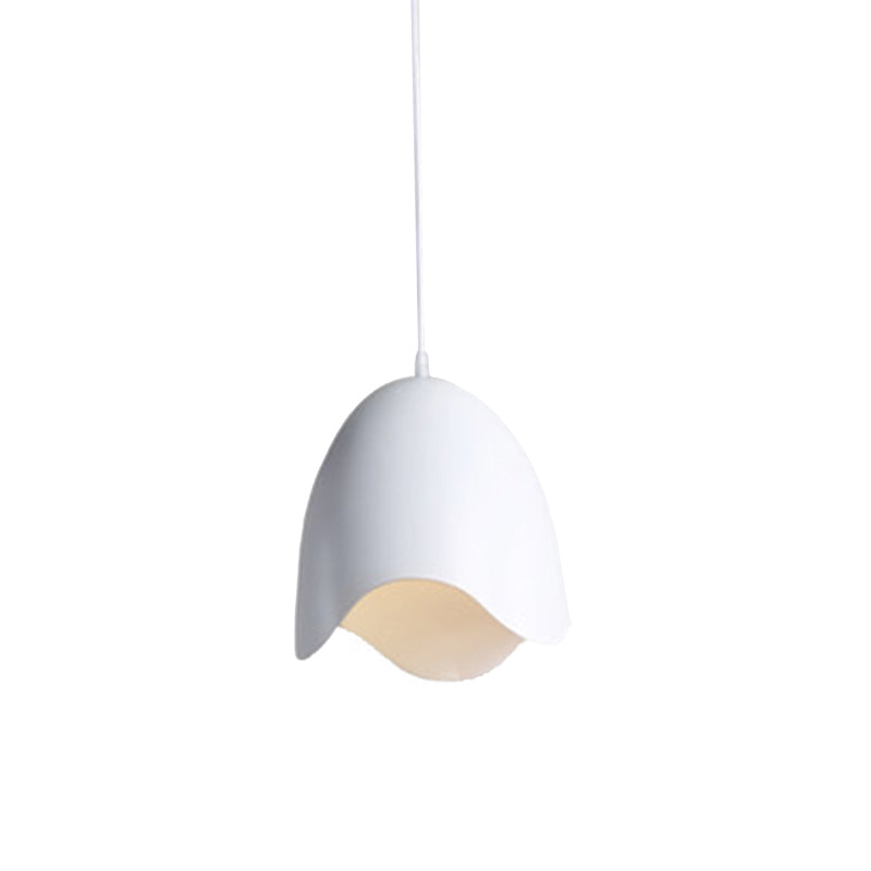 Macaron Metal Pendant Light - 9.5/12 Dia Pink/White/Blue Hanging Lamp Kit