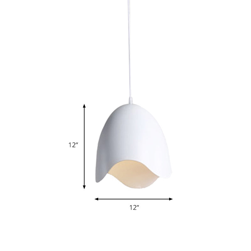Macaron Metal Pendant Light - 9.5/12 Dia Pink/White/Blue Hanging Lamp Kit