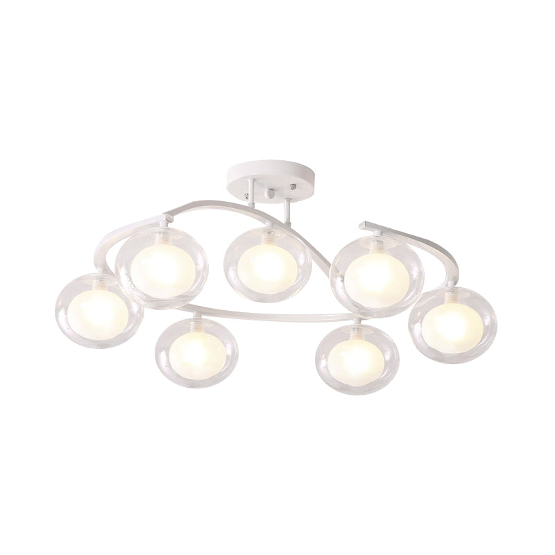Lampe à bras pivotant pour montage semi-plafond avec abat-jour ovale - Lampe contemporaine en métal pour cafés