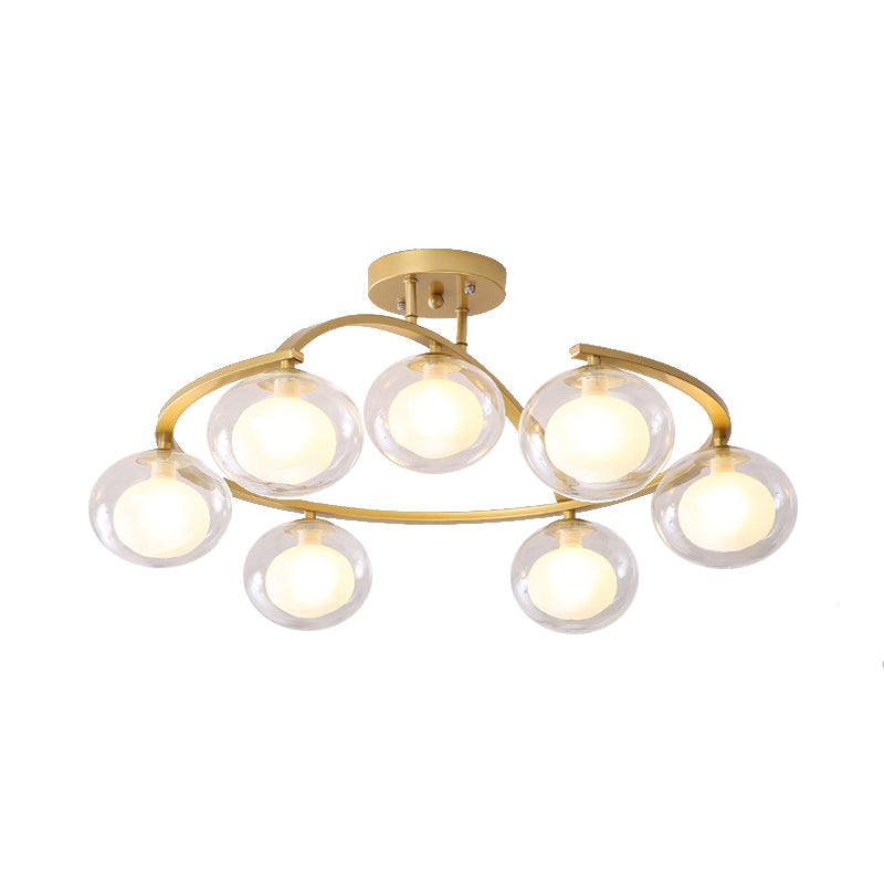Lampe à bras pivotant pour montage semi-plafond avec abat-jour ovale - Lampe contemporaine en métal pour cafés