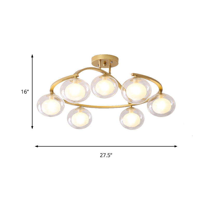 Lampe à bras pivotant pour montage semi-plafond avec abat-jour ovale - Lampe contemporaine en métal pour cafés