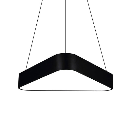 Modern Metal Triangle Suspension Led Hanging Lamp - 18/23.5 Long White/Black/Silver White/Warm Light