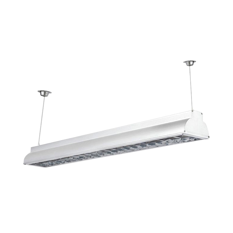 White Metal Shade LED Office Pendant Light Fixture - Modern Hanging Ceiling Lighting for Offices