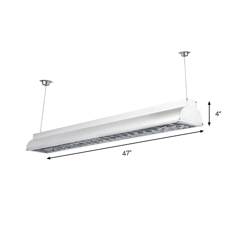 White Metal Shade LED Office Pendant Light Fixture - Modern Hanging Ceiling Lighting for Offices