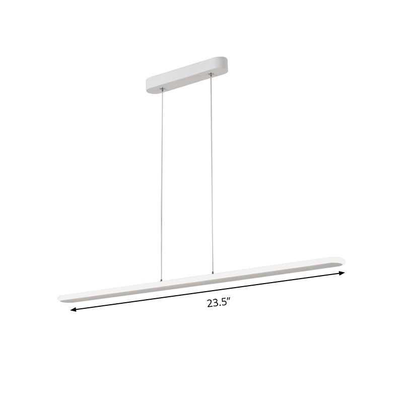 Wide Oval Hanging Pendant Light - LED Contemporary Kitchen Ceiling Pendant for Table in Warm/White Light - 16"/23.5"/31.5