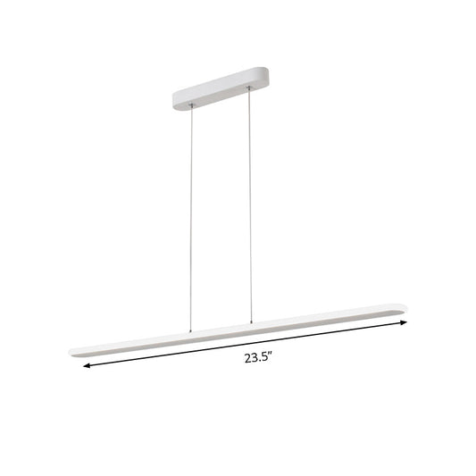 Contemporary Led Kitchen Pendant Light - Wide Oval Hanging Design 16/23.5/31.5 Length Warm/White