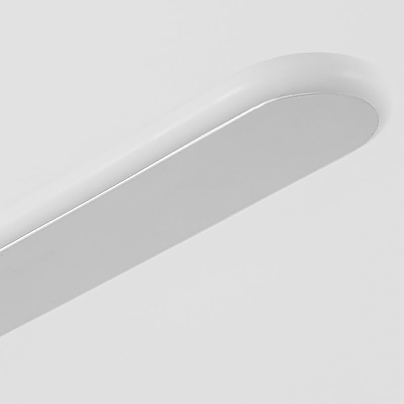 Contemporary Led Kitchen Pendant Light - Wide Oval Hanging Design 16/23.5/31.5 Length Warm/White