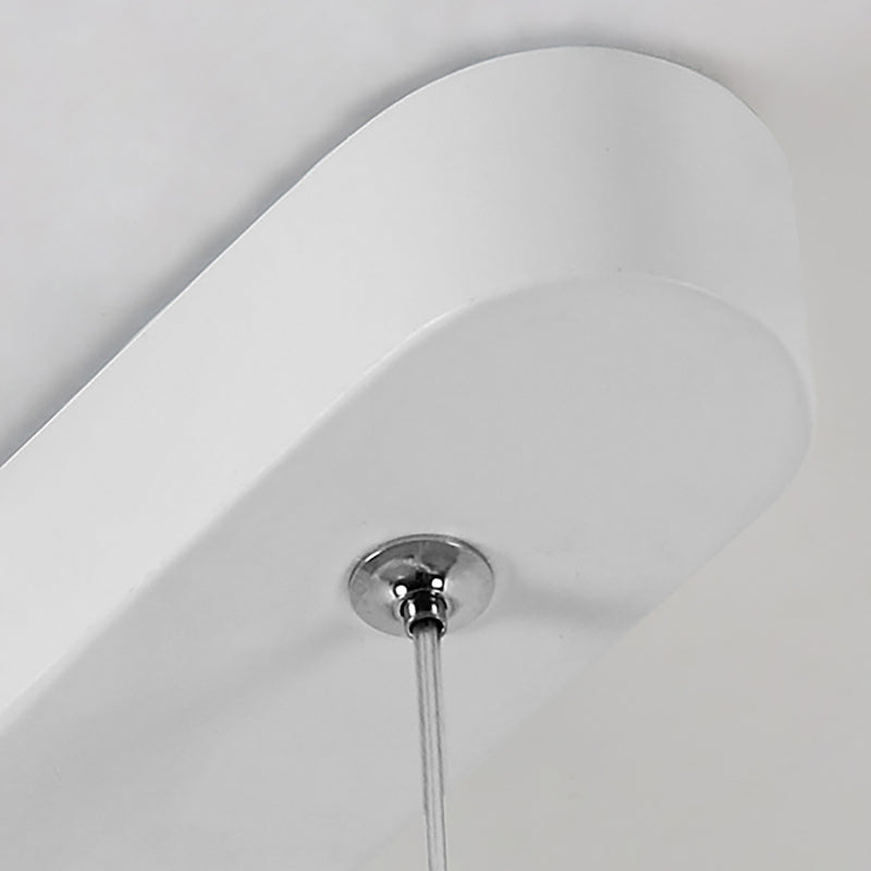 Contemporary Led Kitchen Pendant Light - Wide Oval Hanging Design 16/23.5/31.5 Length Warm/White