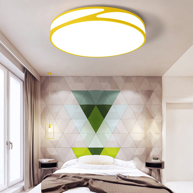 Macaron Style Acrylic Ceiling Lamp - Candy Colored Flush Ceiling Light for Offices
