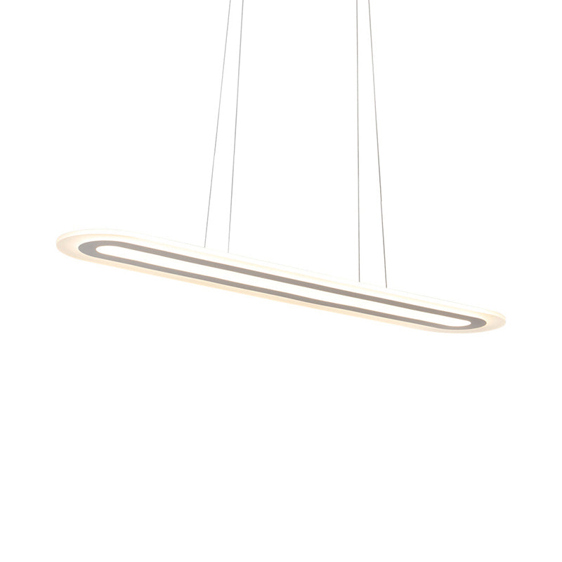 Modern Oval LED Ceiling Pendant Light Kit in Warm/White/Natural Light, 16"/23.5"/31.5" Wide