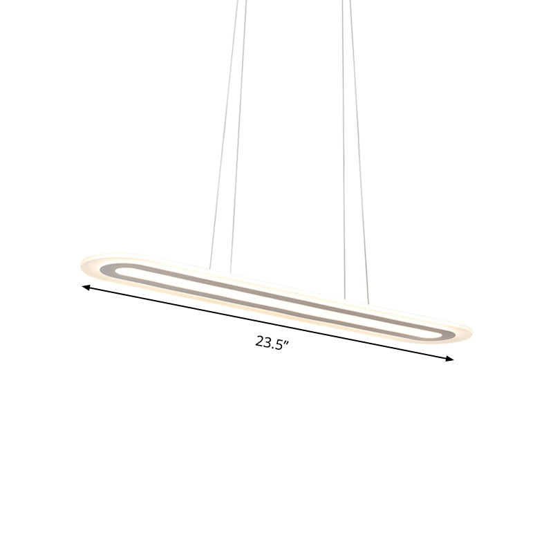 Modern Oval LED Ceiling Pendant Light Kit in Warm/White/Natural Light, 16"/23.5"/31.5" Wide