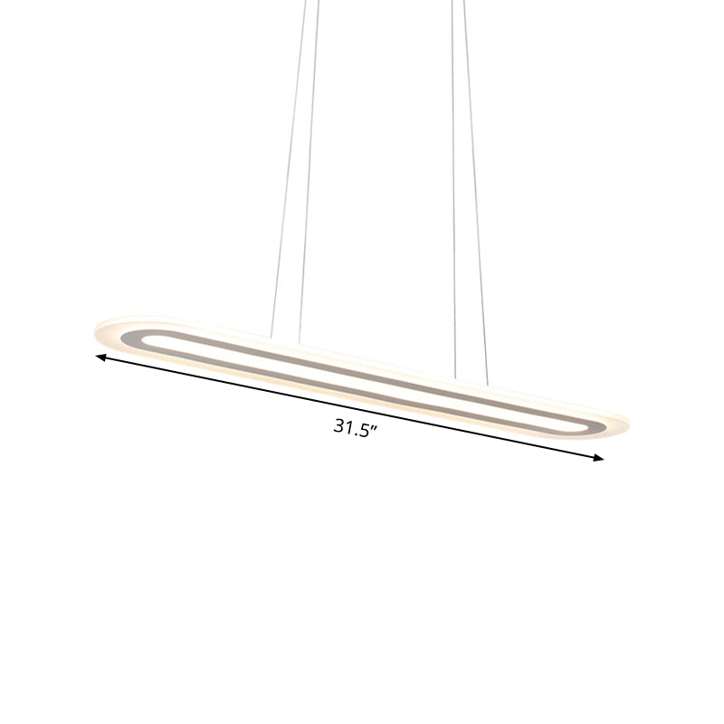 Modern Oval LED Ceiling Pendant Light Kit in Warm/White/Natural Light, 16"/23.5"/31.5" Wide