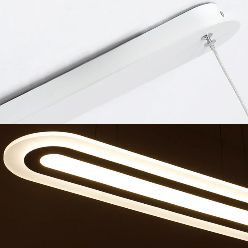 Modern Oval LED Ceiling Pendant Light Kit in Warm/White/Natural Light, 16"/23.5"/31.5" Wide