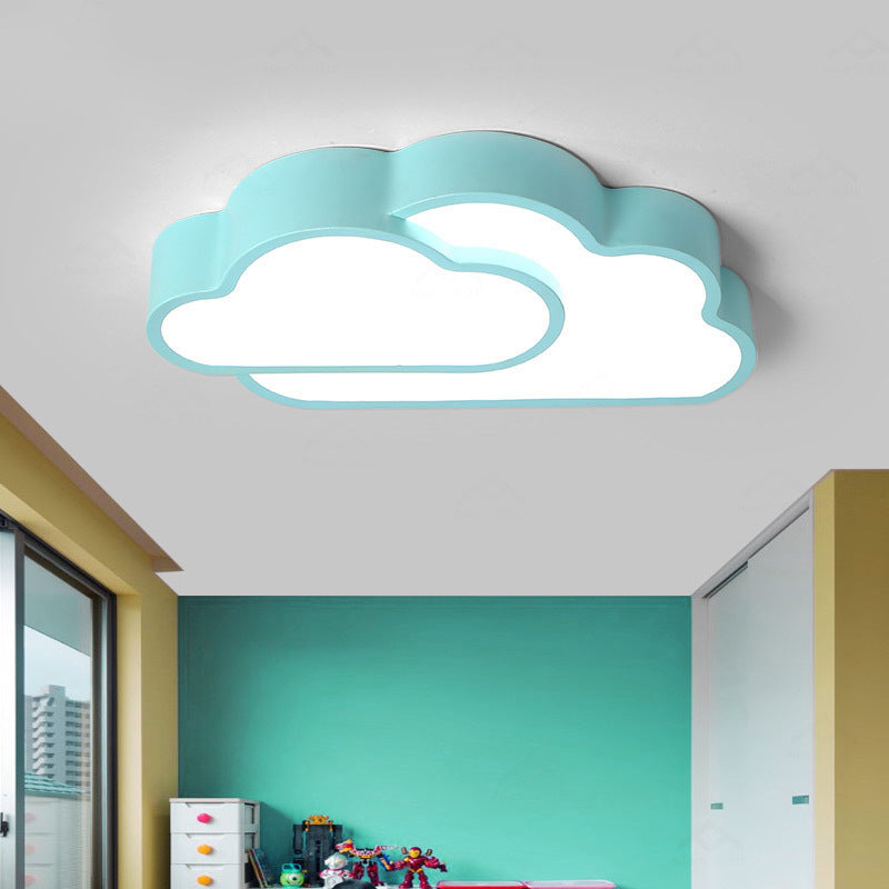 Macaron Cloud Kindergarten Ceiling Light - Acrylic Candy-Colored Flush Light