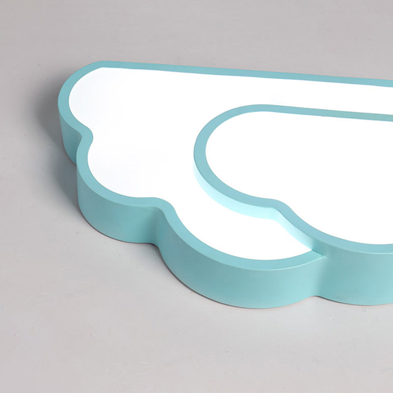 Macaron Cloud Kindergarten Ceiling Light - Acrylic Candy-Colored Flush Light
